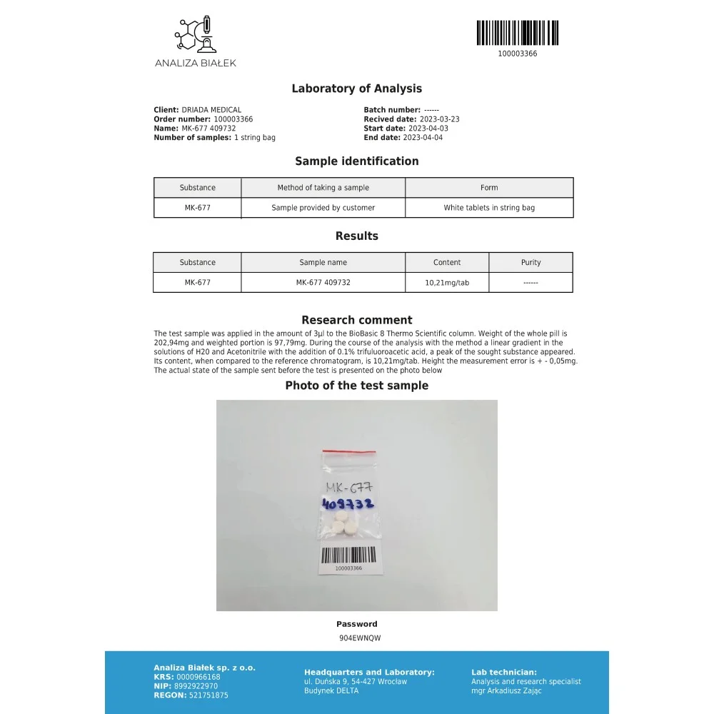 Ibutamoren (MK-677) - 10mg - 50 Comprimés – Image 2