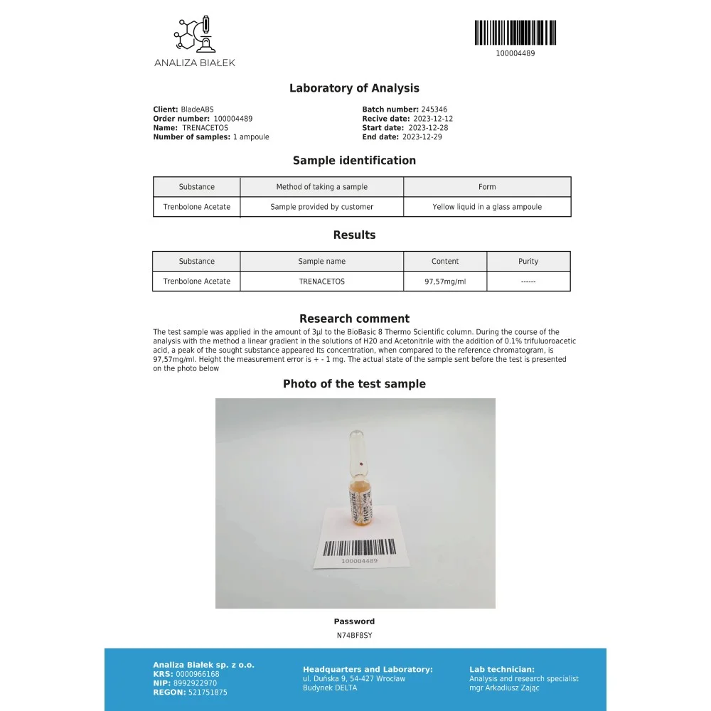 Trenacetos 100 mg/ml (Trenbolone Acetate) – Image 2