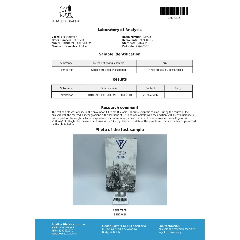 Sartanos 20mg (Telmisartan) – Image 2
